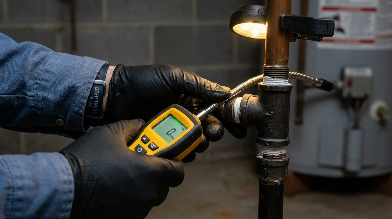 Gas leak detection with electronic sniffer by Johns Plumbing LLC in Gap
