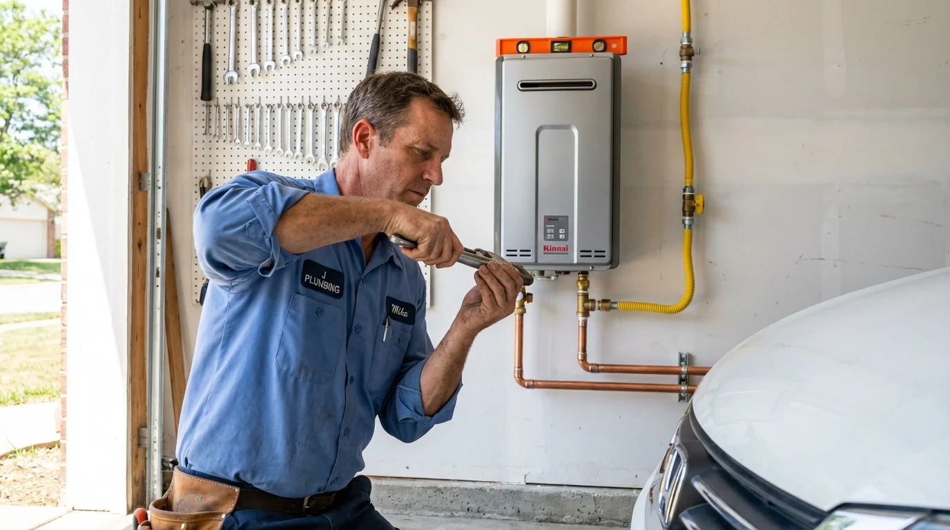 Tankless water heater installation by a Johns Plumbing LLC plumber in Gap